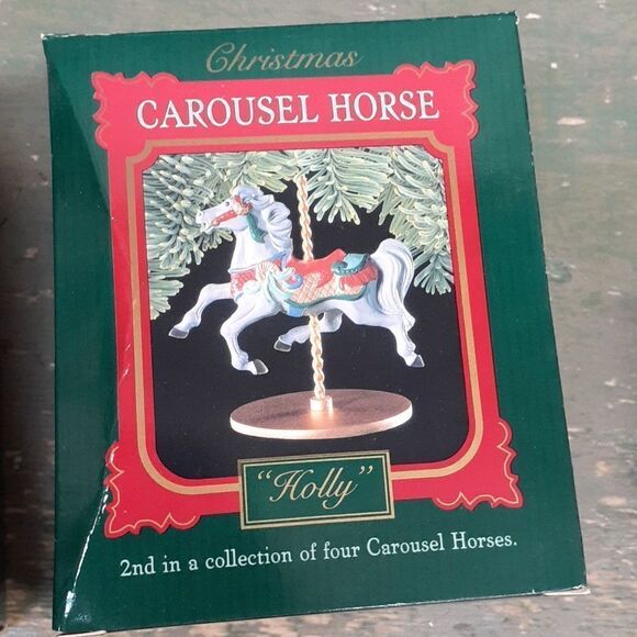 Hallmark -1989 carousel horses and display stand,Complete set of 4 - Picture 4 of 12